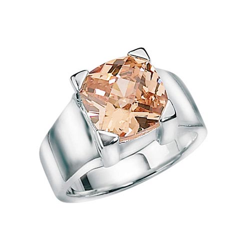 Elements Rose Cubic Zirconia Ring In Sterling Silver By Elements