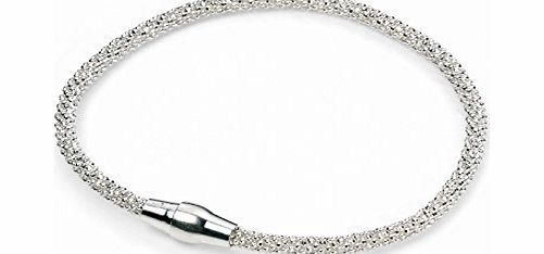 Elements Silver Elements Sterling Silver, Ladies, B4222, Diamond Bead Chain Bracelet of Length 19cm