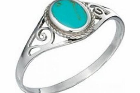 Elements Silver Silver Elements Sterling Silver Turquoise Tone Ring N