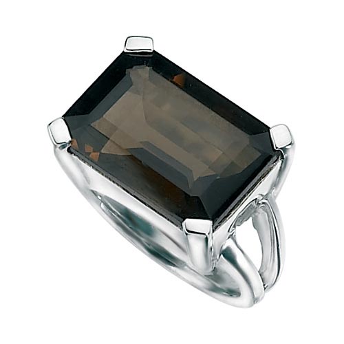 Elements Smokey Quartz Ring In Sterling Silver By Elements
