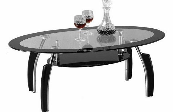 Black and Clear Glass Coffee Table