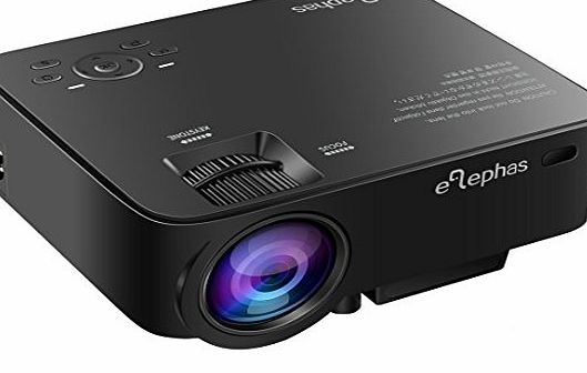 ELEPHAS 1500 Lumens LED Multimedia Mini Video Projector Portable for Home Cinema Theater and Video Games and Family Movie Night, Maximum 130`` Projection Screen