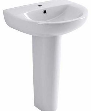 Eliana Bathrooms Eliana Cedar 1 Tap Hole Basin and Full Pedestal