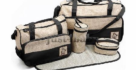 eLifeStore 5pcs Baby Nappy BLACK Changing Bags Set
