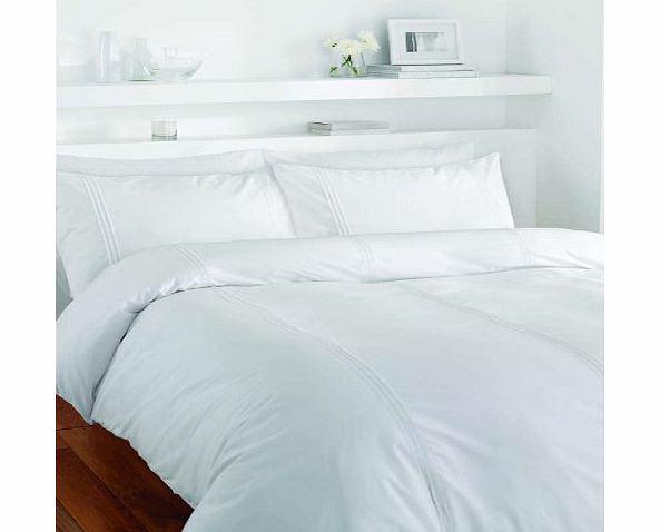 elinens Minimalist Duvet Set - White - Double Bed Size - Bedding Cover Set
