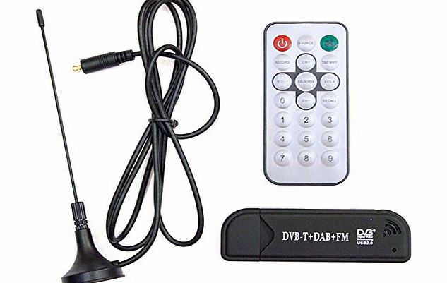 Elisona DVB-T USB Digital TV FM Stick Tuner Dongle Receiver Antenna for PC Laptop RTL2832U R820T