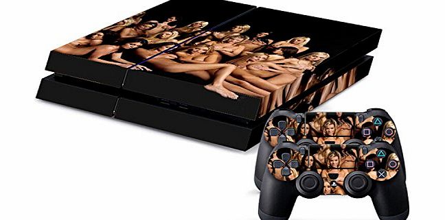 Elisona Vinyl Decal Protective Skin Cover Sticker for Sony PlayStation 4 PS4 Console And 2 Dualshock Controllers Sexy Girl Style
