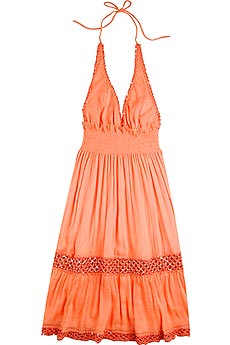 Puffin silk crepe halter dress