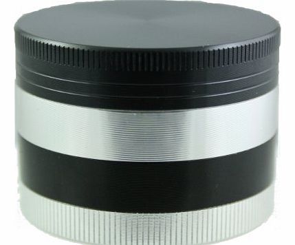 ELITE 50mm CUSTOM ALUMINIUM 4 PART HERB GRINDER SILVER BLACK