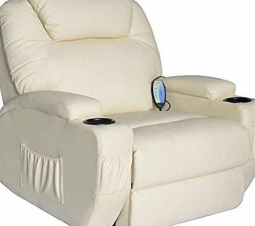 Elite Care Cavendish manual recliner chair with heat /massage - choice of colours (Cream)
