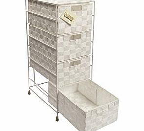 ELITEHOUSEWARES 4 Drawer Storage Cabinet for Bedroom, Bathroom- White