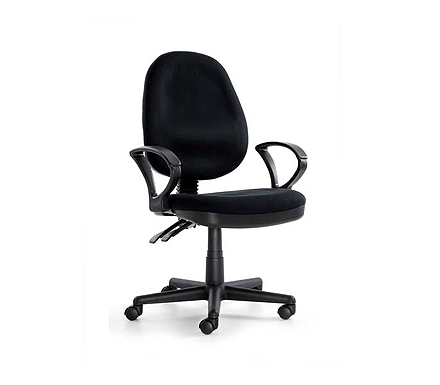Quazar Black Fabric Office Chair with Arms