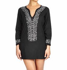 Elizabeth Hurley Black short silver sequin kaftan
