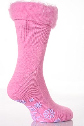 Elle Ladies 1 Pair Elle Cosy Soft Slipper Sock In 4 Colours Candy Pink