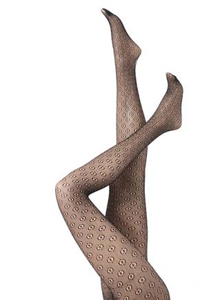 Elle Ladies 1 Pair Elle Daisy Patterned Fishnet Tights Black Medium