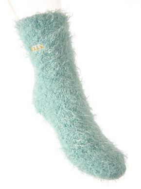 ELLE Ladies 1 Pair Elle Long Hair Feather Sock Folly Green