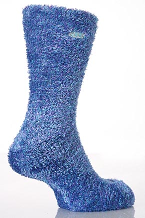 Elle Ladies 1 Pair Elle Multicoloured Silky Soft House Socks In 4 Colours Amethyst
