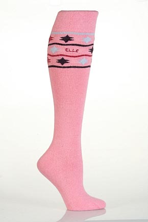 Elle Ladies 1 Pair Elle Patterned Angora Knee High Socks In 3 Colours Black