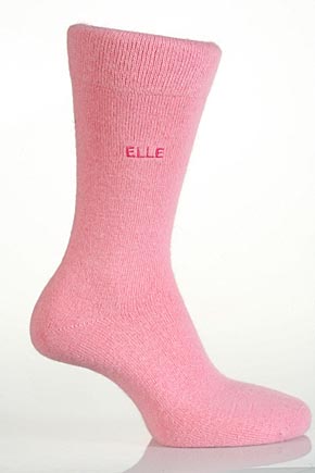 Elle Ladies 1 Pair Elle Plain Angora Socks In 4 Colours Black