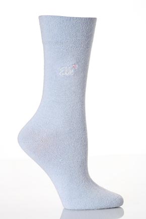 Ladies 1 Pair Elle Plain Angora Socks In 9 Colours Cream