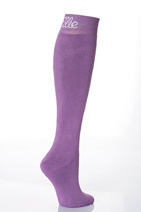 Ladies 1 Pair Elle Plain Wellie Socks In 3 Colours Bright Pink