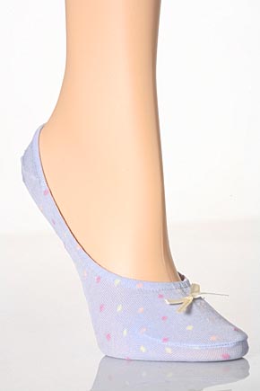 Elle Ladies 1 Pair Elle Polka Dot Pearl Cotton Shoe Liner In 2 Colours Egg Shell Blue