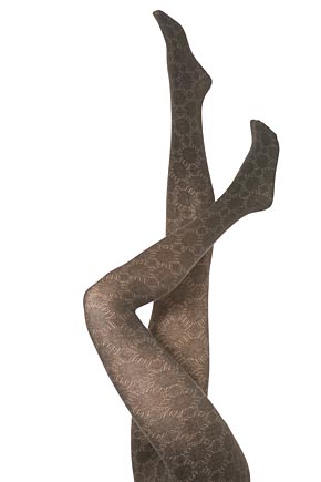 Ladies 1 Pair Elle Tights - Cotton Patterned In 2 Colours Cocoa