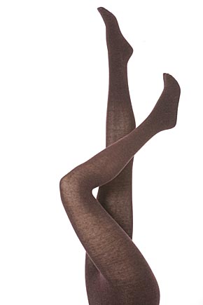 Ladies 1 Pair Elle Tights - Cotton Plain In 5 Colours Purple Spice