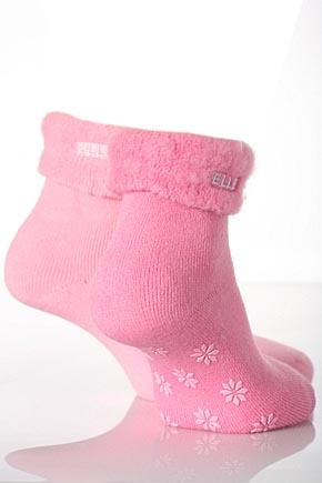 Elle Ladies 2 Pair Elle Thermal Bed and Slipper Socks In 2 Colours Red and Cream