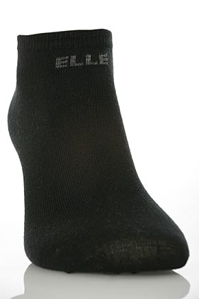 Ladies 3 Pair Elle Plain Cotton Trainer Liner In 2 Colours Black