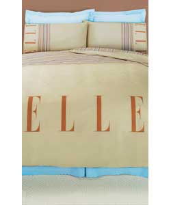 Elle Stripe Double Duvet Cover Set - Natural