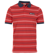 Ellesse Chatel Red Striped Polo Shirt