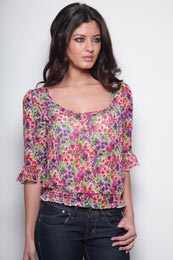 Ellie Ditsy Floral Chiffon Blouse