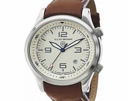 Elliot Brown Mens Ivory and Brown Canford Watch