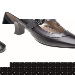 Elmdale Female Flame Leather Upper Textile/Leather Lining in Black Graphite, Black Patent