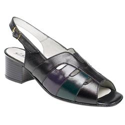 Female Gemma II Leather Upper Comfort Sandals in Black, Gold, Ivory, Navy