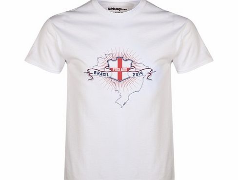 Elms Marketing England Brasil 2014 T-Shirt White KWCT04