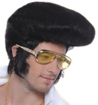 Elvis Wig High Quiff Black