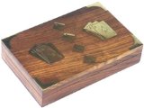 Dice and Cards Set,brass inlaid dice and Box