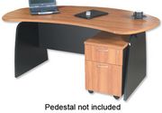 Elysium Managers Desk with Black Trim W1800xD1000xH750mm Walnut