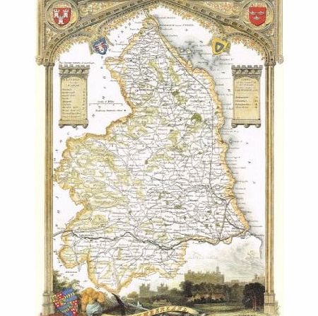 Elysium Prints 1830 Map of NORTHUMBERLAND - County Map - Thomas Moule - Reproduction (42 x 30 cm)