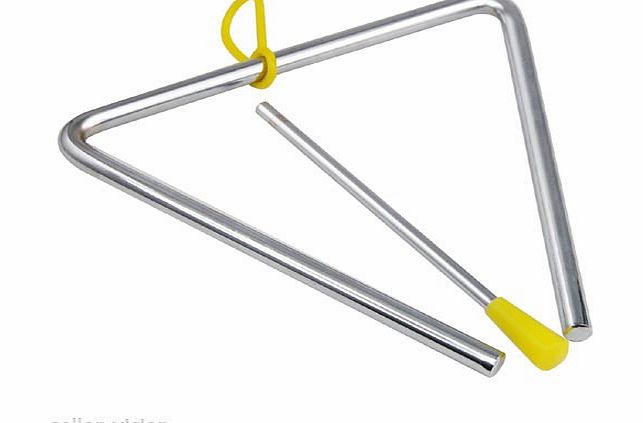 eMarkooz TM) 6`` inch Metal Musical Triangle and Beater Percussion Instrument Silver Music Toy new