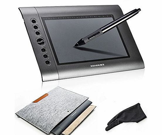 Emgreat HUION H610 USB Graphics Drawing Tablet   Anti-fouling Golve   15 Inch Wool Felt Liner Bag