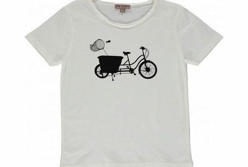 Emile et Ida Exclusive - Bike T-shirt Ecru `3 months,6