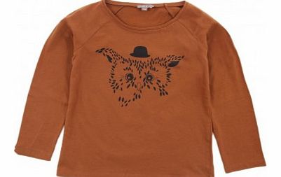 Emile et Ida Owl t-shirt Caramel `3 months,6 months,12