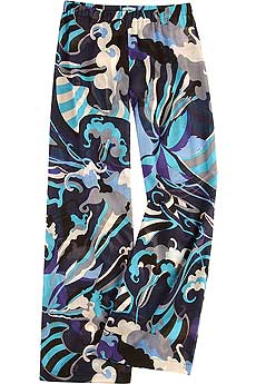 Hibiscus Print Cotton Pants