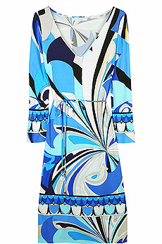 Orchidea print jersey dress