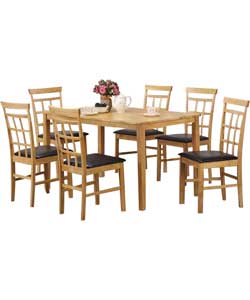Emily Dining Table and 6 Oak Dining Chairs