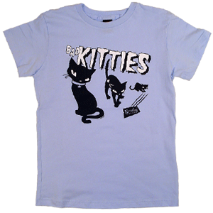 Emily Strange Bad Kittens blue tees