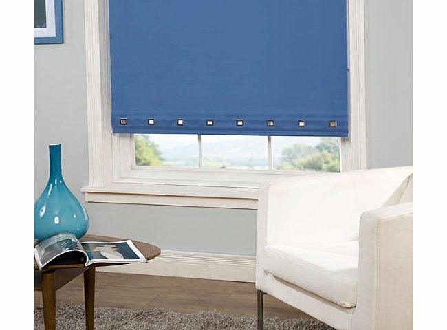 Emma Barclay Square Eyelet Roller Blind, Blue, W120cm